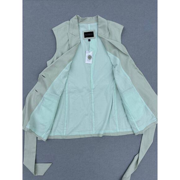 NWT Eloquii Women's Sage green longline belted vest size 14 Linen Rayon blend - Picture 4 of 8